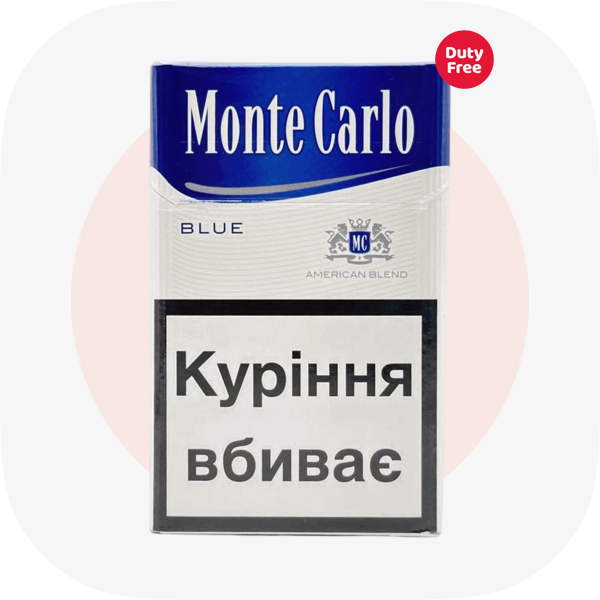 Сигареты Monte Carlo Blue KS (Монте Карло Синий Кинг Сайз) — купить украинские сигареты дёшево и оптом, Duty Free