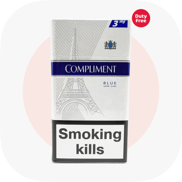 Сигареты Compliment Super Slims Blue SS (Комплимент Суперслимс Синий) — купить украинские сигареты дёшево и оптом, Duty Free
