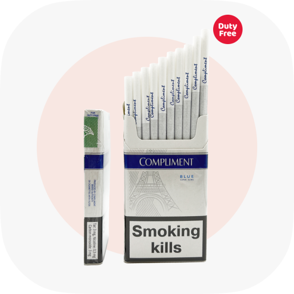 Сигареты Compliment Super Slims Blue SS (Комплимент Суперслимс Синий) — купить украинские сигареты дёшево и оптом, Duty Free — изображение 3