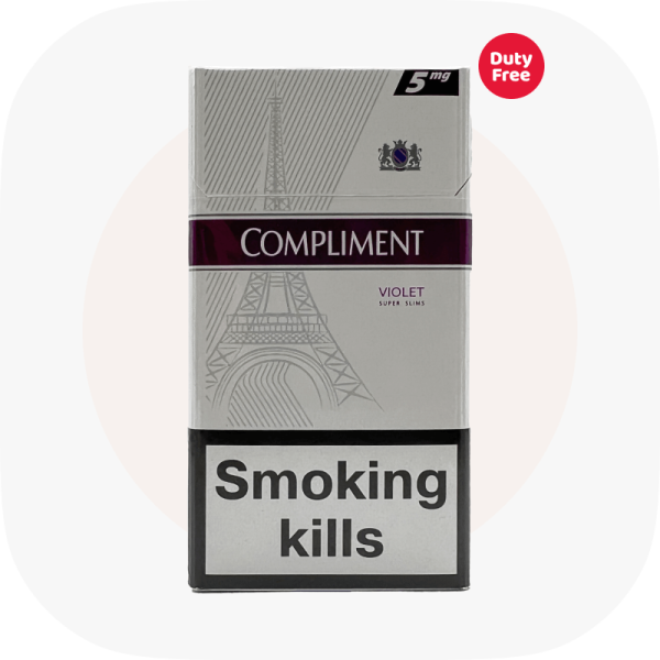 Сигареты Compliment Super Slims Violet SS (Комплимент Суперслимс Фиолетовый) — купить украинские сигареты дёшево и оптом, Duty Free