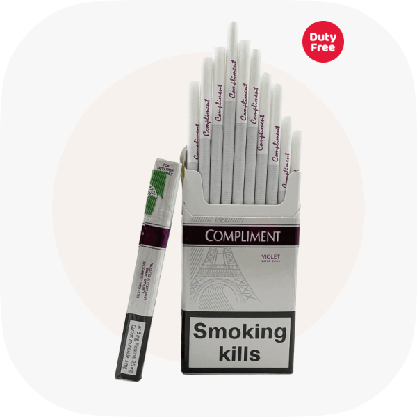 Сигареты Compliment Super Slims Violet SS (Комплимент Суперслимс Фиолетовый) — купить украинские сигареты дёшево и оптом, Duty Free — изображение 2