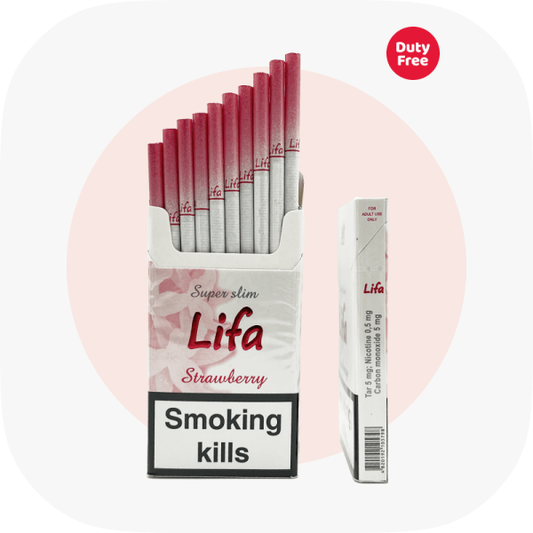 Сигареты Lifa Super Slims Strawberry SS (Лифа Суперслимс Клубника) — купить украинские сигареты дёшево и оптом, Duty Free — изображение 3